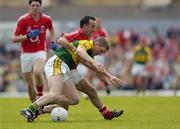 1 July 2007; Mike Frank Russell, Kerry, in action against Kieran O'Connor, Cork. Bank of Ireland Munster Senior Football Championship Final, Kerry v Cork, Fitzgerald Stadium, Killarney, Co. Kerry. Picture credit: Brendan Moran / SPORTSFILE
