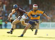 7 July 2007; Kevin Dilleen, Clare, in action against Damien Hayes, Galway. Guinness All-Ireland Senior Hurling Championship Qualifier, Group 1A, Round 2, Clare v Galway, Cusack Park, Ennis, Co. Clare. Picture credit: Brendan Moran / SPORTSFILE