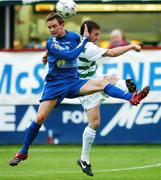 10 July 2007; Robbie Clarke, Shamrock Rovers, in action against Cathal Lordan, Waterford United. eircom League of Ireland Premier Division, Shamrock Rovers v Waterford United, Tolka Park, Dublin. Picture credit: David Maher / SPORTSFILE