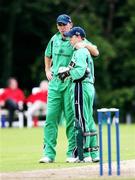 11 July 2007; Ireland captain Trent Johnston along with Niall O'Brien in discusson. Irish Cricket Union, Quadrangular Series, Ireland v Netherlands, Stormont, Belfast, Co. Antrim. Picture credit: Oliver McVeigh / SPORTSFILE