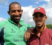 14 July 2007; Ireland coach Phil Simmons alongside his cousin Lendl Simmons who plays for the West Indies. Irish Cricket Union, Quadrangular Series, Ireland v West Indies, Castle Avenue, Clontarf, Dublin. Picture credit: Barry Chambers / SPORTSFILE