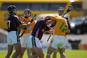 14 July 2007;   Fights break out betweenGalway and  Antrim players. Guinness All-Ireland Hurling Championship Qualifier, Group 1A, Round 3, Galway v Antrim, Pearse Stadium, Salthill, Galway. Picture credit: Kieran Clancy / SPORTSFILE