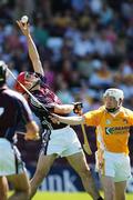 14 July 2007;  Fergal Moore, Galway, in action against Neill McManus, Antrim. Guinness All-Ireland Hurling Championship Qualifier, Group 1A, Round 3, Galway v Antrim, Pearse Stadium, Salthill, Galway. Picture credit: Kieran Clancy / SPORTSFILE