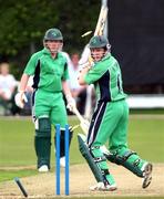 14 July 2007; Niall O'Brien, Ireland, is bowled out against the West Indies. Irish Cricket Union, Quadrangular Series, Ireland v West Indies, Castle Avenue, Clontarf, Dublin. Picture credit: Barry Chambers / SPORTSFILE