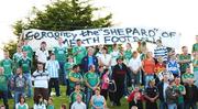 14 July 2007; Supporters holding a banner which reads 'Geraghty the shepard of Meath Football'. Bank of Ireland All-Ireland Football Championship Qualifier, Round 2, Meath v Fermanagh, Pairc Tailteann, Navan. Photo by Sportsfile