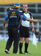 14 July 2007; Tipperary manager Michael Babs Keating remonstrates with linesman Anthony Stapleton during the first half. Guinness All-Ireland Hurling Championship Qualifier, Group B, Tipperary v Cork, Semple Stadium, Thurles, Co. Tipperary. Picture credit: Brendan Moran / SPORTSFILE