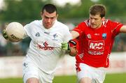 14 July 2007; Padraig O'Neill, Kildare, in action against John Neary, Louth. Bank of Ireland All-Ireland Football Championship Qualifier, Round 2, Kildare v Louth, St. Conleth's Park, Newbridge, Co. Kildare. Picture credit: Matt Browne / SPORTSFILE