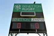 23 November 2014; A general view of the scoreboard before the game. Guinness PRO12, Round 8, Benetton Treviso v Leinster. Stadio Comunale Di Monigo, Treviso, Italy. Picture credit: Pat Murphy / SPORTSFILE