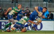 23 November 2014; Jack Conan, Leinster, goes past the tackle of Tomas Vallejos and Joe Carlisle, left, Benetton Treviso, which led to Leinster's second try. Guinness PRO12, Round 8, Benetton Treviso v Leinster. Stadio Comunale Di Monigo, Treviso, Italy. Picture credit: Pat Murphy / SPORTSFILE