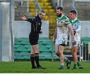 23 November 2014; Ronan Sweeney, Moorefield, is sent off by referee Fergal Kelly. AIB Leinster GAA Football Senior Club Championship Semi-Final, Rhode v Moorefield. O'Connor Park, Tullamore, Co. Offaly. Picture credit: Matt Browne / SPORTSFILE