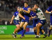 23 November 2014; Jimmy Gopperth, Leinster, is tackled by Matteo Zanusso, left, and Davide Giazzon, Benetton Treviso. Guinness PRO12, Round 8, Benetton Treviso v Leinster. Stadio Comunale Di Monigo, Treviso, Italy. Picture credit: Pat Murphy / SPORTSFILE