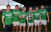 23 November 2014; Kilmallock players, from left to right, Donal Barry, Jake Mulcahy, Graeme Mulcahy, David Barry, Conor Barry and Bryan O'Sullivan celebrate with the cup after victory over Cratloe. AIB Munster GAA Hurling Senior Club Championship Final, Kilmallock v Cratloe. Gaelic Grounds, Limerick. Picture credit: Diarmuid Greene / SPORTSFILE