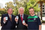 24 November 2014; Pictured at the launch of a new GAA support resource 'Striving and Surviving in Australia Guide’ in Perth were Jimmy Deenihan TD, Minister of State at the Departments of the Taoiseach and Foreign Affairs with Special Responsibility for the Diaspora, centre, with Uachtarán Chumann Lúthchleas Gael Liam Ó Néill, left, and International Rules player Ross Munnelly, Laois. Duxton Hotel, Perth, Australia. Picture credit: Ray McManus / SPORTSFILE