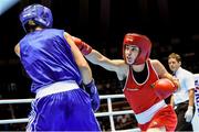 24 November 2014; Katie Taylor, Ireland, right, exchanges punches with Yana Allekseevna, Azerbaijan, during their 60kg Light Weight Final. 2014 AIBA Elite Women's World Boxing Championships, Jeju, Korea. Photo by Sportsfile
