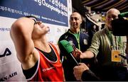 24 November 2014; Katie Taylor, Ireland, celebrates after beating Yana Allekseevna, Azerbaijan, in their 60kg Light Weight Final. 2014 AIBA Elite Women's World Boxing Championships, Jeju, Korea. Photo by Sportsfile