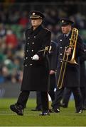 22 November 2014; Captain John Carpenter, who conducted the Irish Defence Force band ahead of the game. Guinness Series, Ireland v Australia. Aviva Stadium, Lansdowne Road, Dublin. Picture credit: Barry Cregg / SPORTSFILE