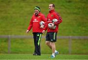 24 November 2014; Munster assistant coach Ian Costello, left, and head coach Anthony Foley during squad training ahead of Friday's Guinness PRO12, Round 9, match against Ulster. Munster Rugby Squad Training, University of Limerick, Limerick. Picture credit: Diarmuid Greene / SPORTSFILE