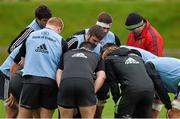24 November 2014; Munster head coach Anthony Foley speaks to his forwards during squad training ahead of Friday's Guinness PRO12, Round 9, match against Ulster. Munster Rugby Squad Training, University of Limerick, Limerick. Picture credit: Diarmuid Greene / SPORTSFILE