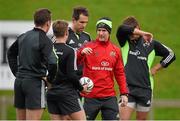 24 November 2014; Munster assistant coach Ian Costello issues instructions to his players during squad training ahead of Friday's Guinness PRO12, Round 9, match against Ulster. Munster Rugby Squad Training, University of Limerick, Limerick. Picture credit: Diarmuid Greene / SPORTSFILE