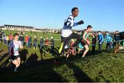23 November 2014; Fathi Aden, Dublin, in action during the Under 14 Boys race at the GloHealth Inter County & Juvenile Even Age Cross Country Championships. Dundalk Institute of Technology, Dundalk, Co. Louth. Picture credit: Ramsey Cardy / SPORTSFILE