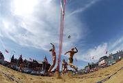 15 July 2006; A general view of beach volleyball action. This year's Coca-Cola Beach Volleyball Festival takes place from Thursday 12th to Sunday 15th on Bray Beachfront. Bray Beach, Bray, Co. Wicklow. Picture credit: Brendan Moran / SPORTSFILE