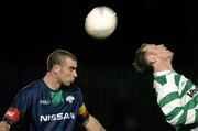 26 March 2004; Dan Murray of Cork City in action against Trevor Molloy of Shamrock Rovers during the Eircom League Premier Division match between Shamrock Rovers and Cork City at Richmond Park in Dublin. Photo by David Maher/Sportsfile