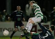 26 March 2004; Trevor Molloy of Shamrock Rovers in action against Danny Murphy of Cork City during the Eircom League Premier Division match between Shamrock Rovers and Cork City at Richmond Park in Dublin. Photo by David Maher/Sportsfile