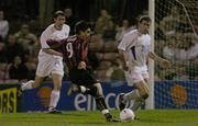 26 March 2004; Robbie Doyle of Bohemians shoots to score his side's first goal during the Eircom League Premier Division match between Bohemians and Waterford United at Dalymount Park in Dublin. Photo by Brian Lawless/Sportsfile