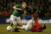 31 March 2004; Damien Duff of Republic of Ireland in action against Libor Sionko of Czech Republic during an International Friendly between Republic of Ireland and Czech Republic at Lansdowne Road in Dublin. Photo by Pat Murphy/Sportsfile