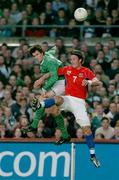 31 March 2004; Kevin Kilbane of Republic of Ireland in action against Martin Jiranek of Czech Republic during an International Friendly between Republic of Ireland and Czech Republic at Lansdowne Road in Dublin. Photo by David Maher/Sportsfile