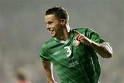 31 March 2004; Ian Harte of Republic of Ireland celebrates after scoring his side's first goal during an International Friendly between Republic of Ireland and Czech Republic at Lansdowne Road in Dublin. Photo by Damien Eagers/Sportsfile