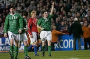 31 March 2004; Robbie Keane of Republic of Ireland celebrates after scoring his side's second goal during an International Friendly between Republic of Ireland and Czech Republic at Lansdowne Road in Dublin. Photo by Damien Eagers/Sportsfile