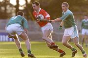 3 April 2004; Dermot Hurley of Cork in action against Shane McDermott, 9, and Eamon Maguire of Fermanagh during the Allianz Football League Division 1A Round 7 match between Cork and Fermanagh at Pairc Ui Rinn in Cork. Photo by Damien Eagers/Sportsfile