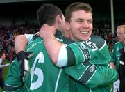 4 April 2004; Mike O'Brien, right, of Limerick celebrates with team-mate Stephen Lucey following the Allianz Football League Division 1B Round 7 match between Limerick and Armagh at the Gaelic Grounds in Limerick. Photo by David Maher/Sportsfile