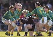4 April 2004; Brian Curran of Sligo is surrounded by Meath players, from left, Cormac Murphy, Trevor Giles, Tomas Comer, 17, Anthony Moyles and Seamus Kenny during the Allianz Football League Division 1B Round 7 match between Sligo and Meath at Markievicz Park in Sligo. Photo by Ray McManus/Sportsfile