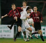 5 April 2004; James Keddy of Bohemians in action against Stuart Byrne of Shelbourne during the Eircom League Premier Division match between Bohemians and Shelbourne at Dalymount Park in Dublin. Photo by David Maher/Sportsfile