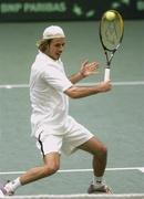 10 April 2004; Geregely Kisgyorgy of Hungary in action during the Davis Cup Europe-Africa Zone Group 2 1st round Men's Doubles match between David Mullins & Eoin Collins of Ireland and Geregely Kisgyorgy & Kornel Bardoczky of Hungary during Day Two of the Davis Cup at Fitzwilliam Lawn Tennis Club in Dublin. Photo by Damien Eagers/Sportsfile