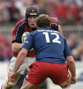 10 April 2004; Paul O'Connell of Munster in action against Brian Liebenberg of Stade Francais during the Heineken Cup Quarter-Final match between Munster and Stade Francais at Thomond Park in Limerick. Photo by Ray McManus/Sportsfile