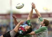 11 April 2004; Michael Swift of Connacht in action against Tony Diprose of NEC Harlequins during the Parker Pen Challenge Cup Semi-Final between NEC Harlequins and Connacht at Twickenham Stoop Stadium in London, England. Photo by Pat Murphy/Sportsfile