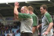 11 April 2004; Connacht captain Bernard Jackman applauds to the travelling support following the Parker Pen Challenge Cup Semi-Final between NEC Harlequins and Connacht at Twickenham Stoop Stadium in London, England. Photo by Pat Murphy/Sportsfile