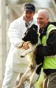 14 July 2007; An umpire and steward help to take a dog off the field. Bank of Ireland All-Ireland Football Championship Qualifier, Round 2, Meath v Fermanagh, Pairc Tailteann, Navan. Photo by Sportsfile