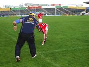 14 July 2007; Tipperary manager Michael Babs Keating makes his opinion known to Cork's Ben O'Connor on the position of a sideline ball in injury time. Guinness All-Ireland Hurling Championship Qualifier, Group B, Tipperary v Cork, Semple Stadium, Thurles, Co. Tipperary. Picture credit: Brendan Moran / SPORTSFILE