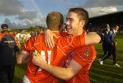 14 July 2007; John O'Brien and Aaron Hoey,11, Louth, celebrate victory. Bank of Ireland All-Ireland Football Championship Qualifier, Round 2, Kildare v Louth, St. Conleth's Park, Newbridge, Co. Kildare. Picture credit: Matt Browne / SPORTSFILE