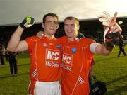 14 July 2007; Shane Lennon, left, and Paddy Keenan, Louth, celebrate victory. Bank of Ireland All-Ireland Football Championship Qualifier, Round 2, Kildare v Louth, St. Conleth's Park, Newbridge, Co. Kildare. Picture credit: Matt Browne / SPORTSFILE