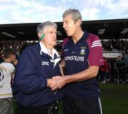 14 July 2007; Westmeath manager Tomás O Flatharta and Donegal manager BrianMcIver after the game. Bank of Ireland All-Ireland Football Championship Qualifier, Round 2, Westmeath v Donegal, Cusack Park, Mullingar, Co. Westmeath. Picture credit: Ray McManus / SPORTSFILE