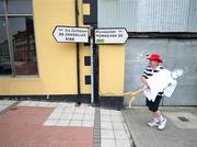 15 July 2007; Monaghan fan Tony Morgan carries a mannequin to his stall. Bank of Ireland Ulster Senior Football Championship Final - Tyrone v Monaghan, St Tighearnach's Park, Clones, Co Monaghan. Picture credit: Russell Pritchard / SPORTSFILE