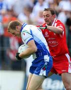 15 July 2007; Eoin Lennon, Monaghan, in action against Gerard Calvin, Tyrone. Bank of Ireland Ulster Senior Football Championship Final - Tyrone v Monaghan, St Tighearnach's Park, Clones, Co Monaghan. Picture credit: Russell Pritchard / SPORTSFILE