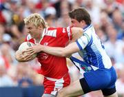 15 July 2007; Owen Mulligan, Tyrone, in action against Dessie Mone, Monaghan. Bank of Ireland Ulster Senior Football Championship Final - Tyrone v Monaghan, St Tighearnach's Park, Clones, Co Monaghan. Picture credit: Russell Pritchard / SPORTSFILE