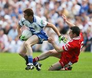 15 July 2007; Thomas Freeman, Monaghan, in action against Conor Gormley, Tyrone. Bank of Ireland Ulster Senior Football Championship Final - Tyrone v Monaghan, St Tighearnach's Park, Clones, Co Monaghan. Picture credit: Oliver McVeigh / SPORTSFILE