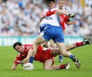 15 July 2007; Eoin Lennon, Monaghan, in action against David Harte, Tyrone. Bank of Ireland Ulster Senior Football Championship Final - Tyrone v Monaghan, St Tighearnach's Park, Clones, Co Monaghan. Picture credit: Oliver McVeigh / SPORTSFILE